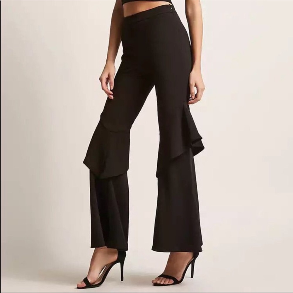 Forever 21 Flounce Wide-Leg Pants